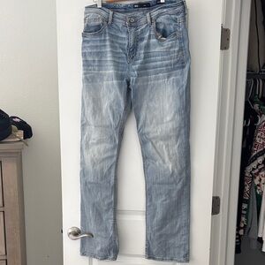 BKE Men's Light Blue Straight Jeans